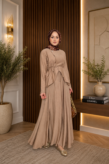 Taupe Maxi Skirt Set