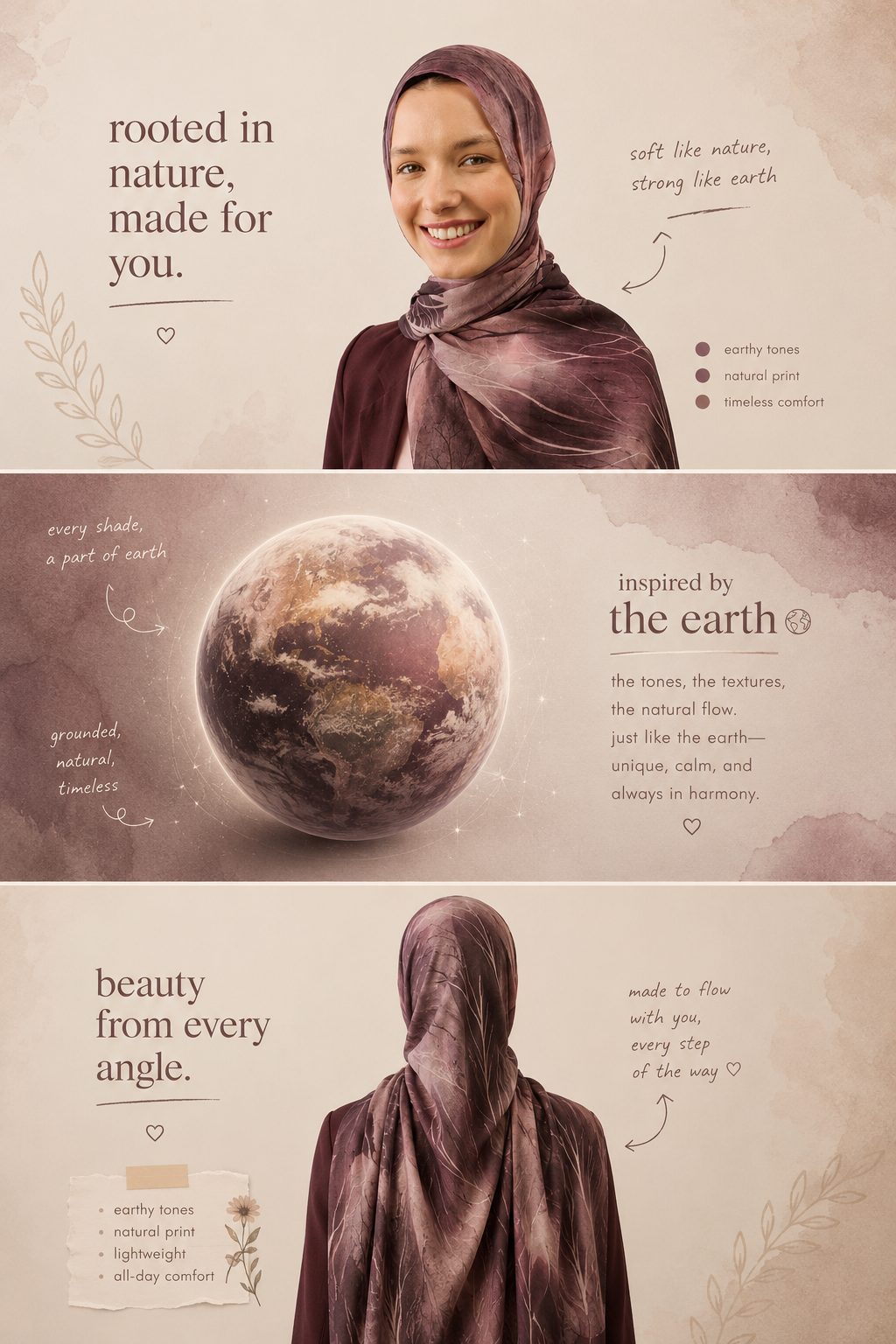 Silhouette Pattern Aya Crash hijab