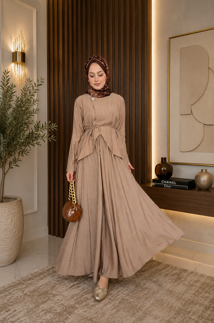 Taupe Maxi Skirt Set