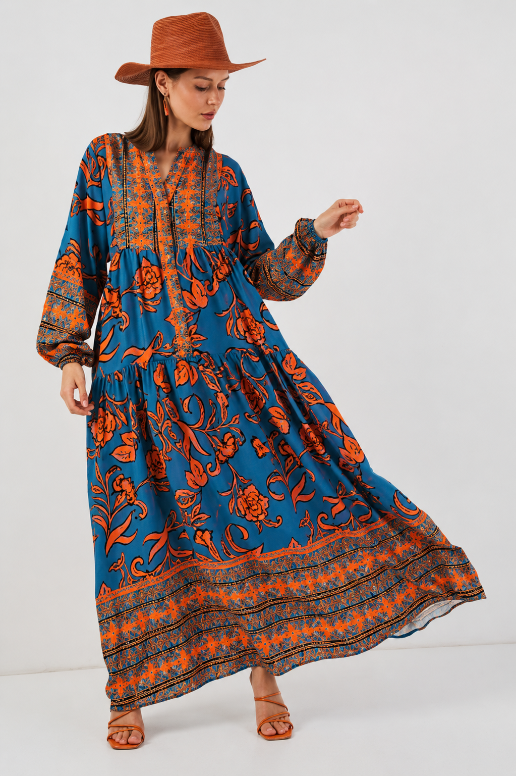 Summer Floral Patterned Hijab Dress