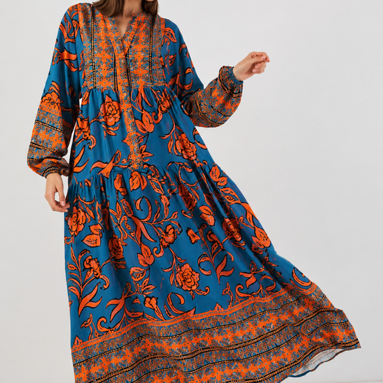 Summer Floral Patterned Hijab Dress