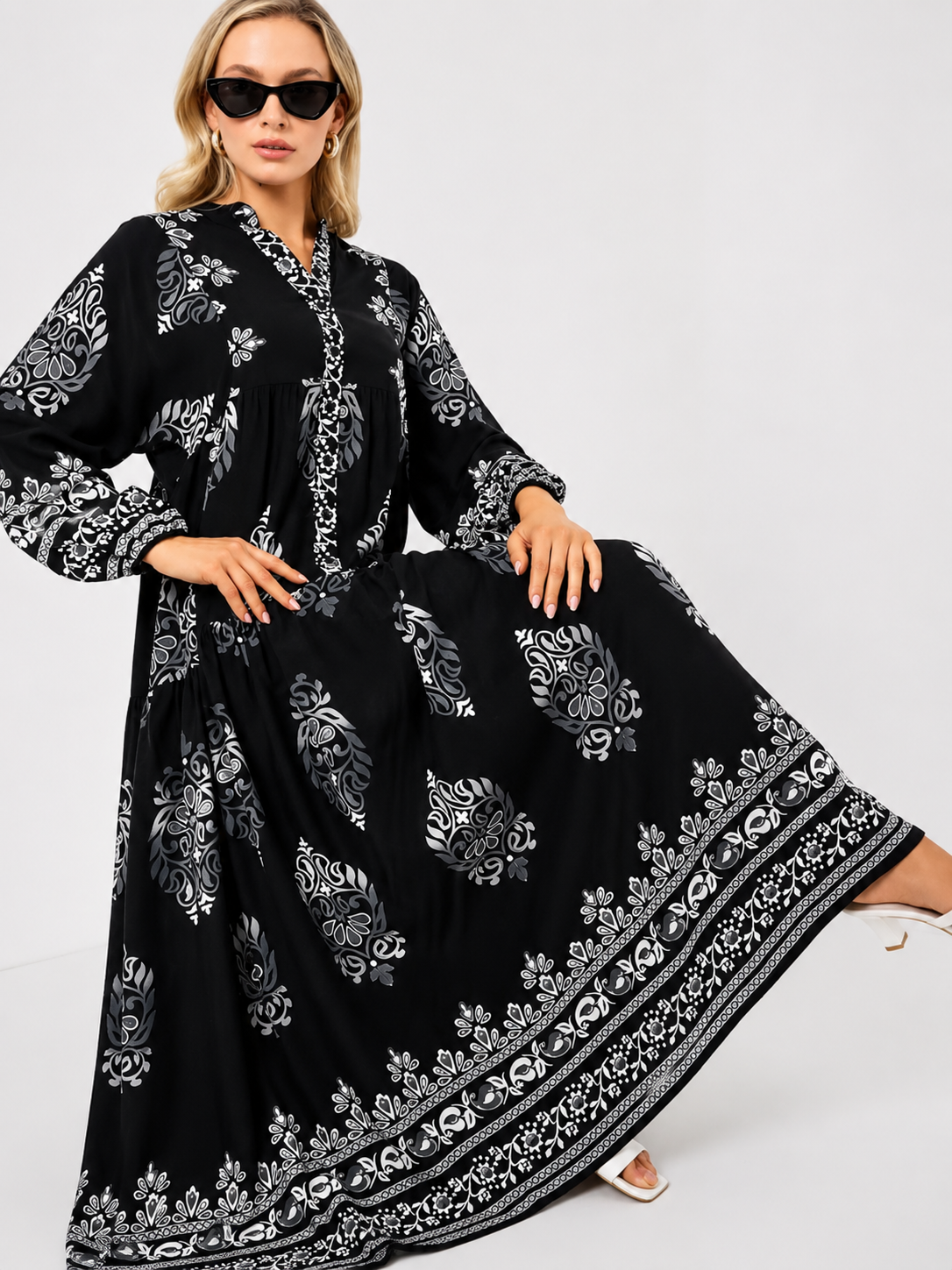 Tiered Boho Summer Hijab Dress