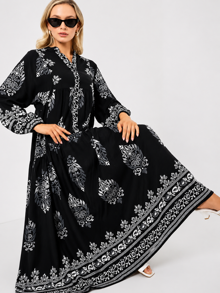 Tiered Boho Summer Hijab Dress