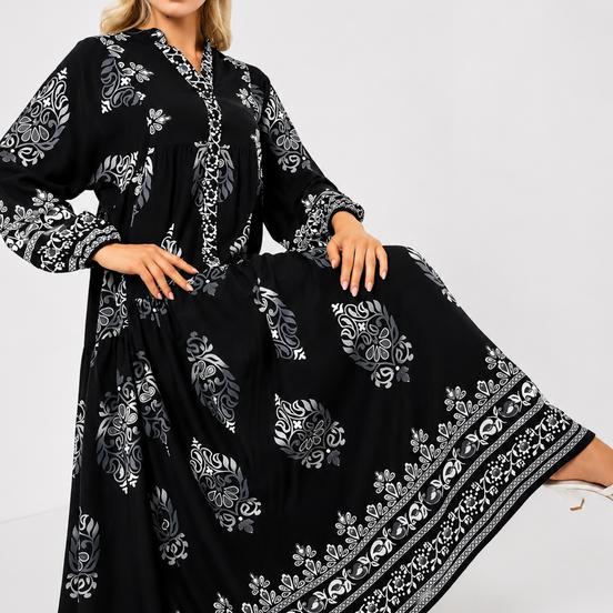 Tiered Boho Summer Hijab Dress