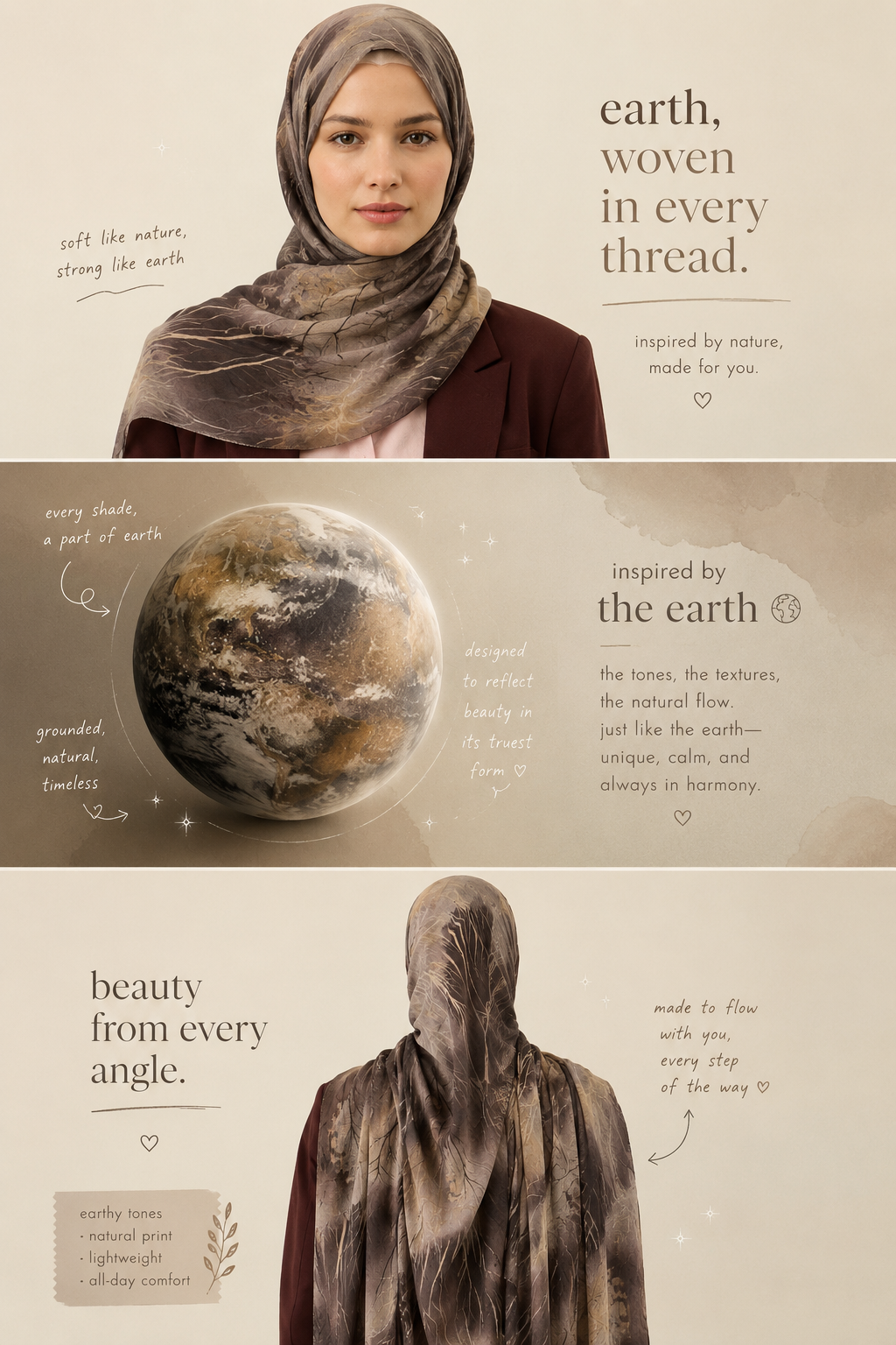 Silhouette Pattern Aya Crash hijab