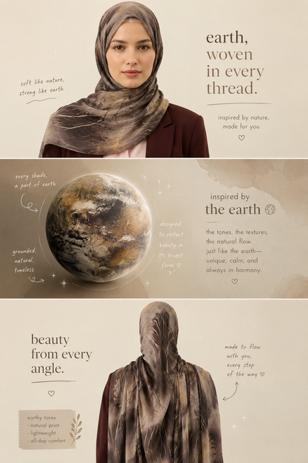 Silhouette Pattern Aya Crash hijab