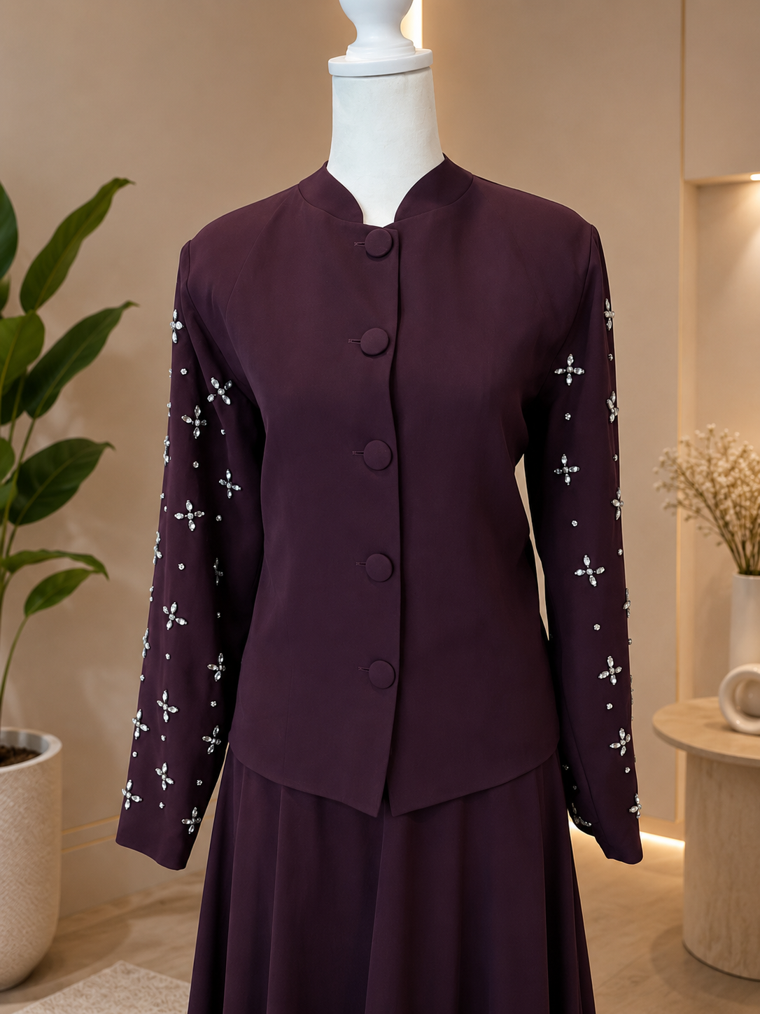 Burgundy Midnight Plum Skirt Set