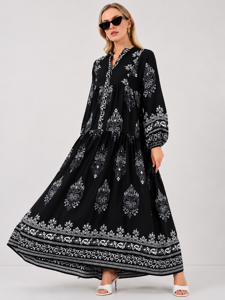 Tiered Boho Summer Hijab Dress