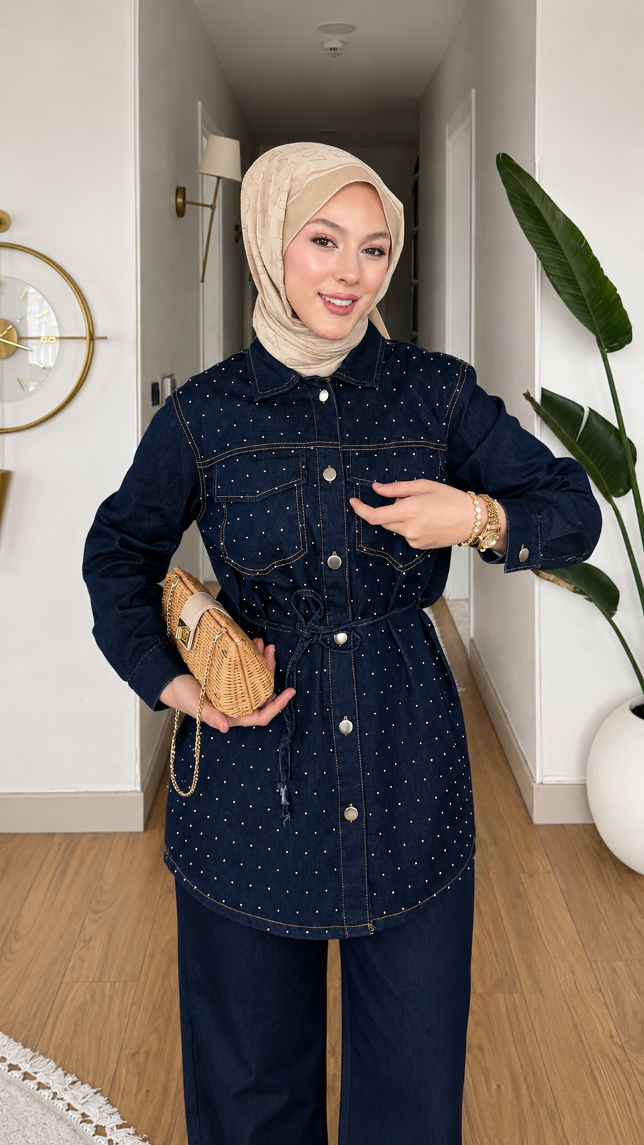 Premium Embellished Denim two-pieces Set
