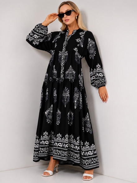 Tiered Boho Summer Hijab Dress