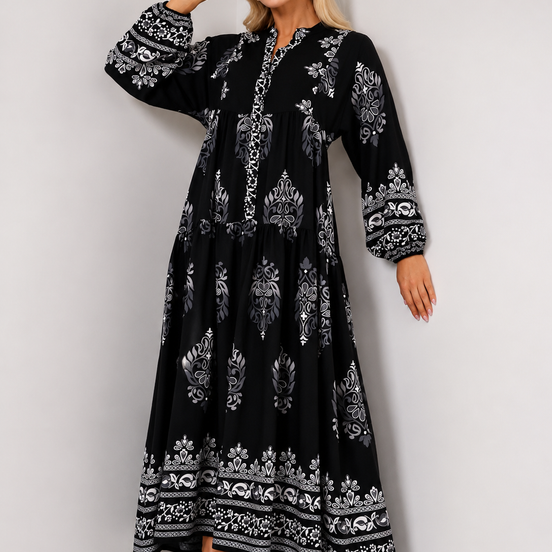 Tiered Boho Summer Hijab Dress
