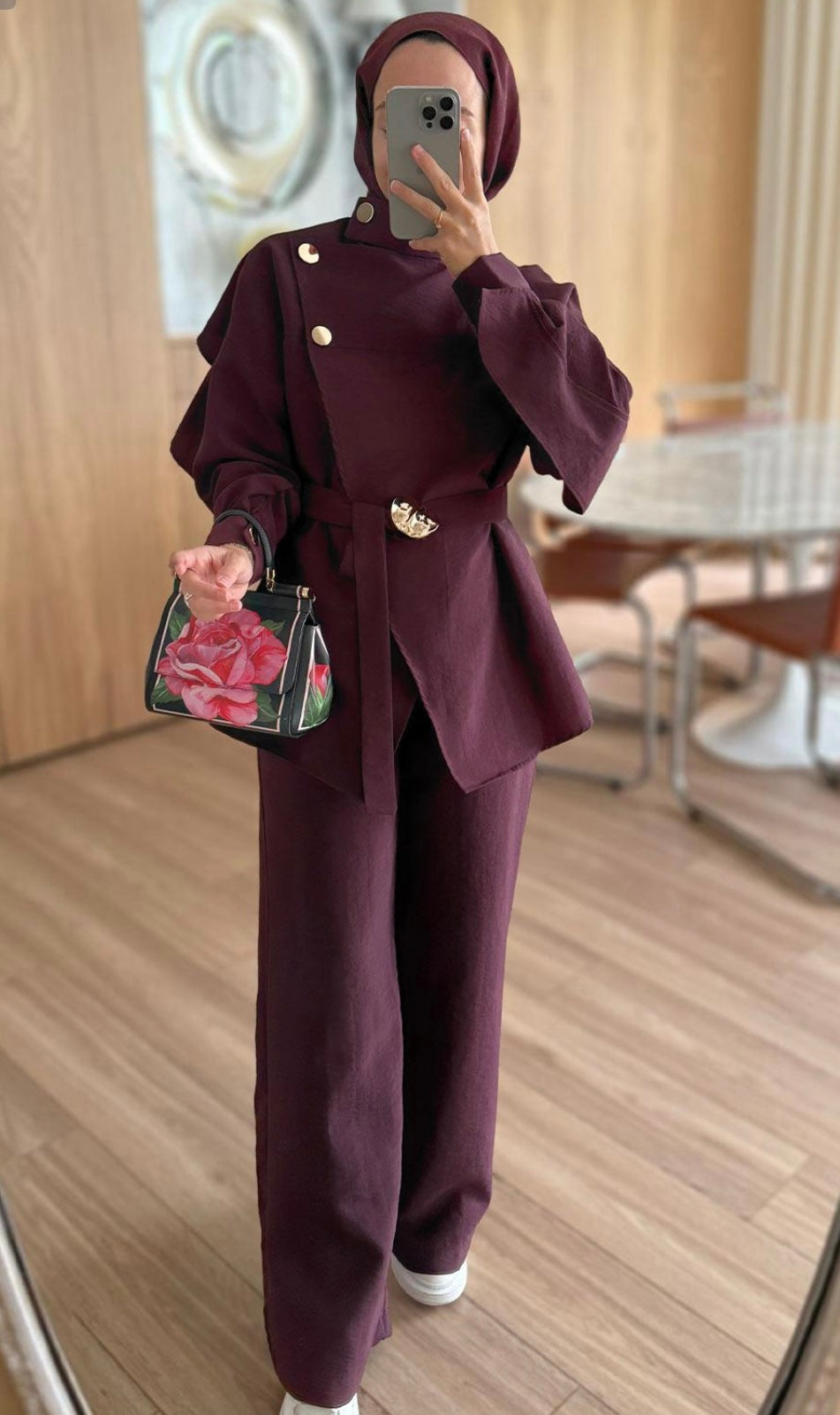 Cape Detail Tencel Pants Set