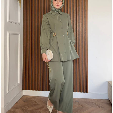 Dia Gold Detailed Crepe Set