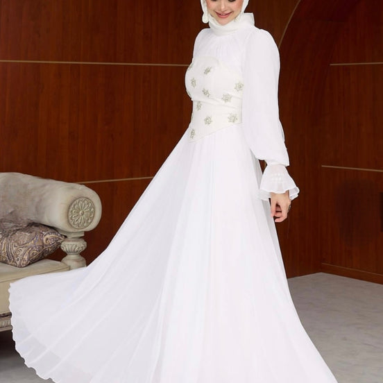 Stone Detail Evening Dress
