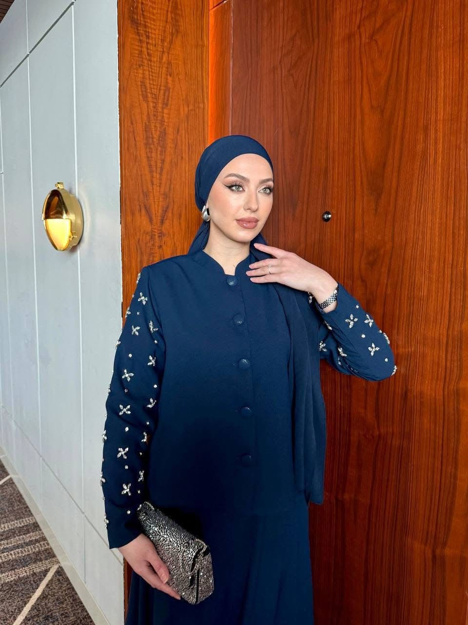 Navy Blue Midnight Plum Skirt Set