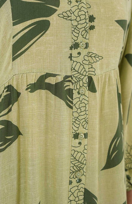 Summer Leaves Patterned Hijab Dress