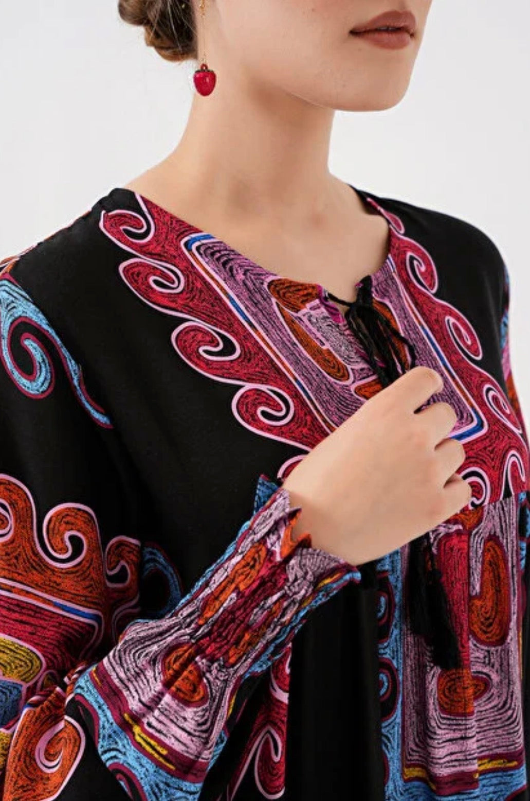 Boho-Chic Tiered Patterned Summer Hijab Dress