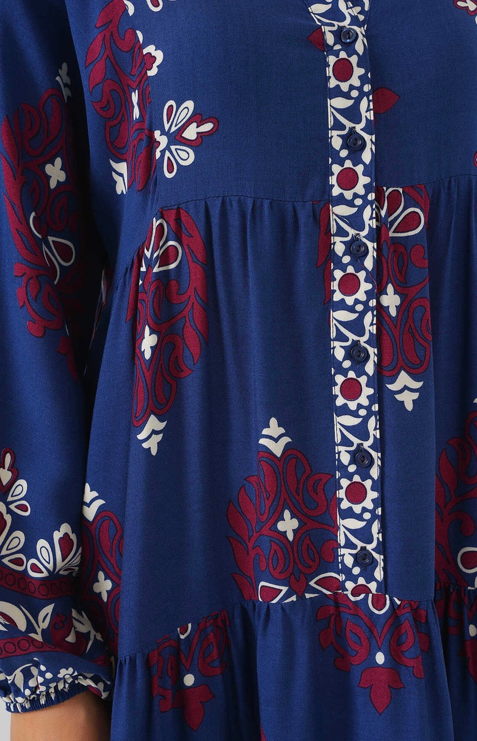 Royal Blue Tiered Boho Summer Hijab Dress