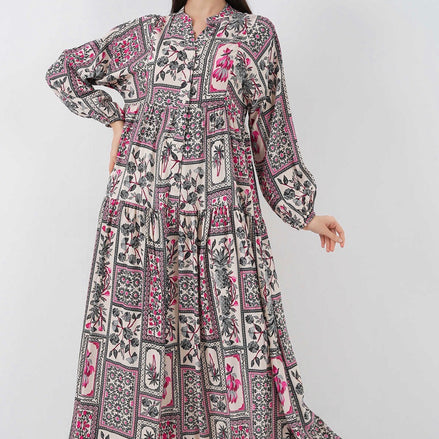 Summer Floral Patterned Hijab Dress