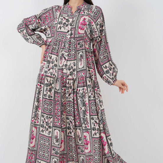 Summer Floral Patterned Hijab Dress