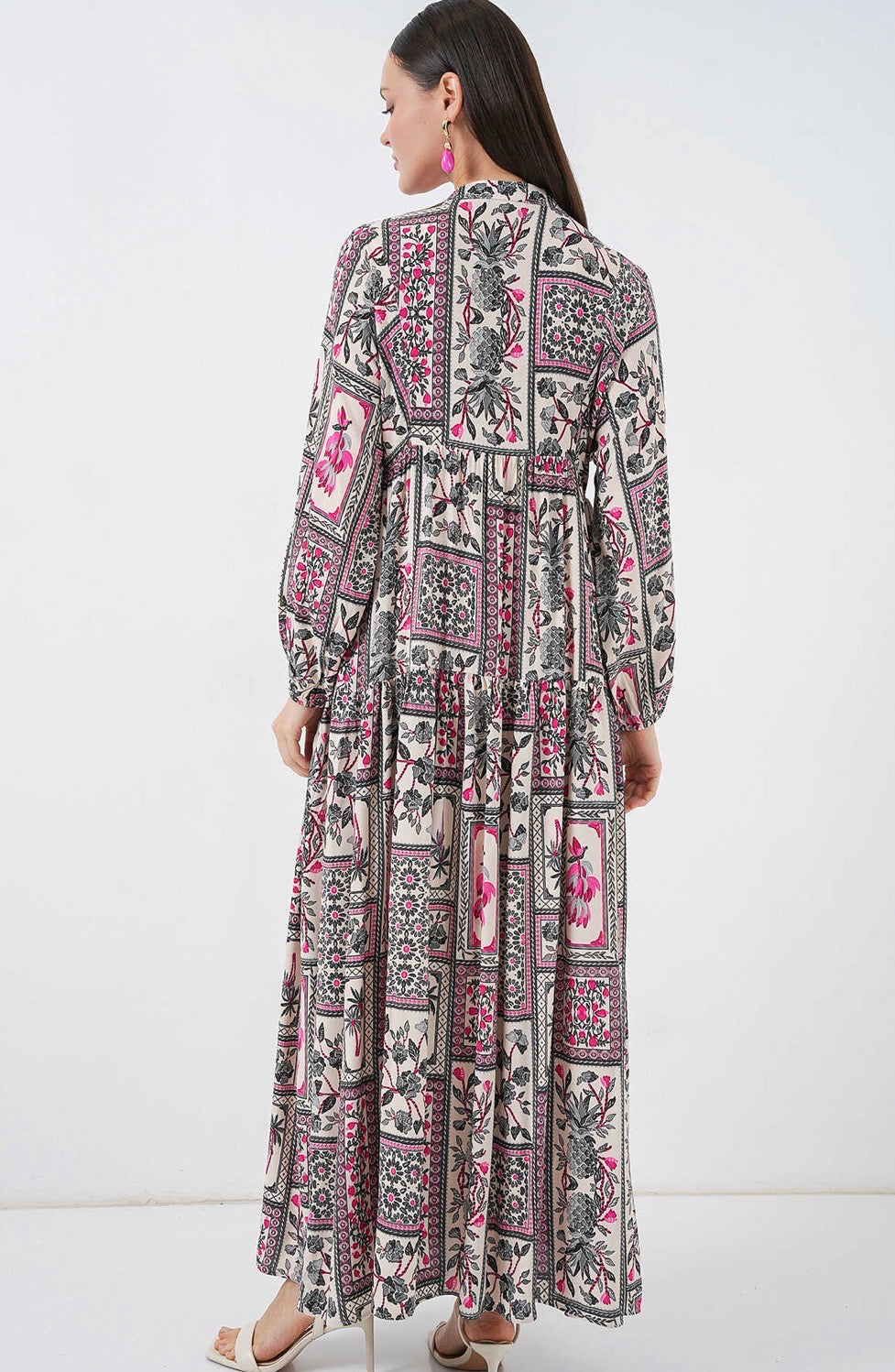 Summer Floral Patterned Hijab Dress