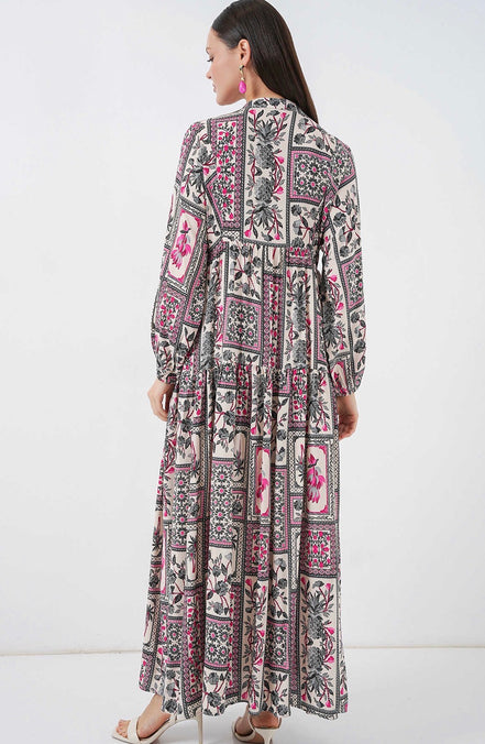Summer Floral Patterned Hijab Dress