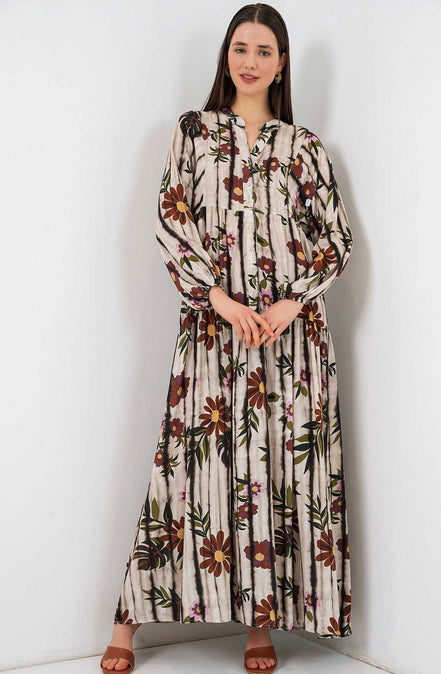 Summer Floral Patterned Hijab Dress