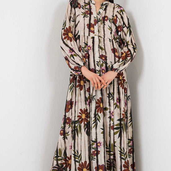 Summer Floral Patterned Hijab Dress
