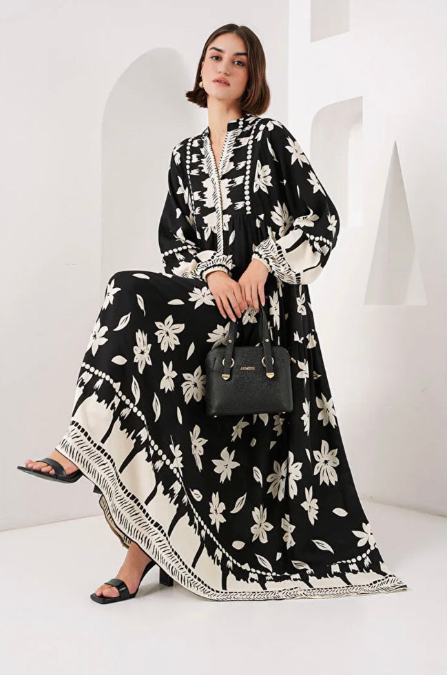 Summer Floral Patterned Hijab Dress