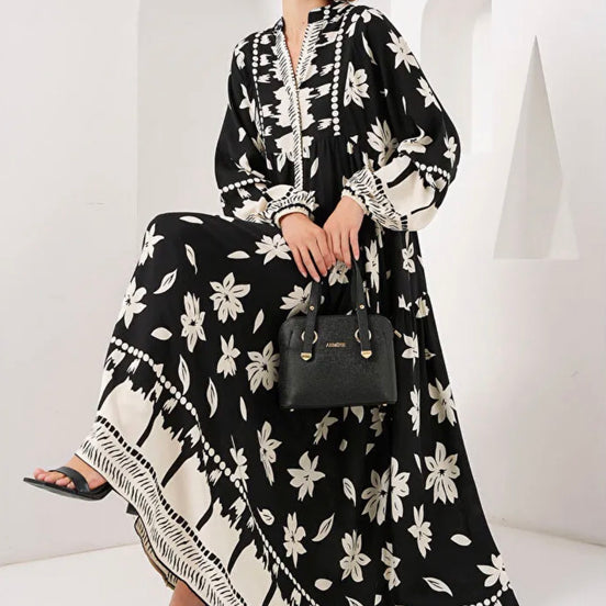 Summer Floral Patterned Hijab Dress
