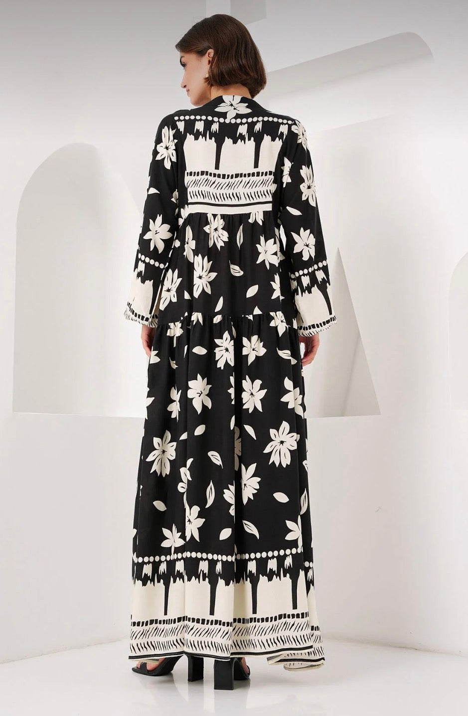 Summer Floral Patterned Hijab Dress
