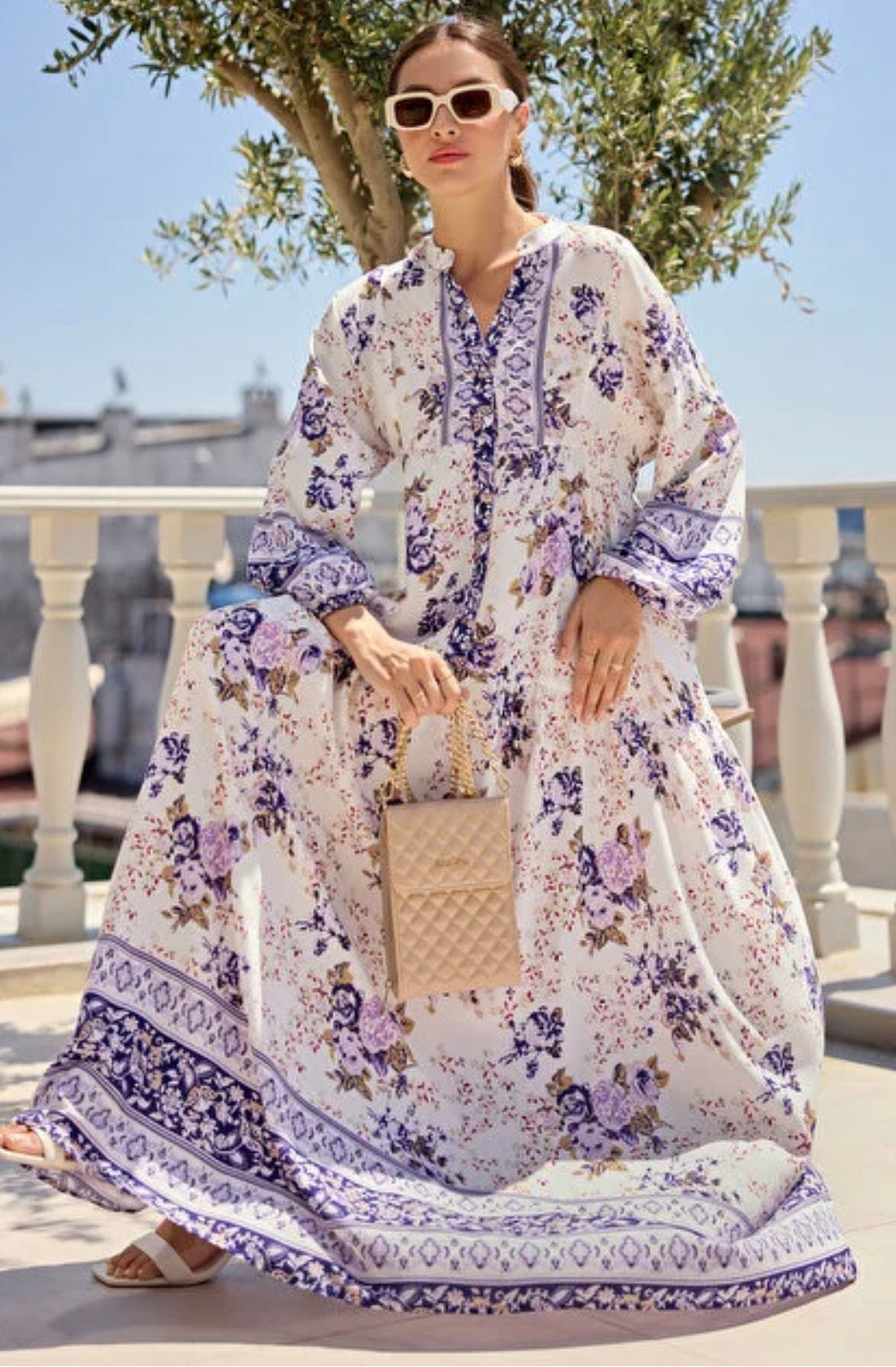 Summer Floral Patterned Hijab Dress