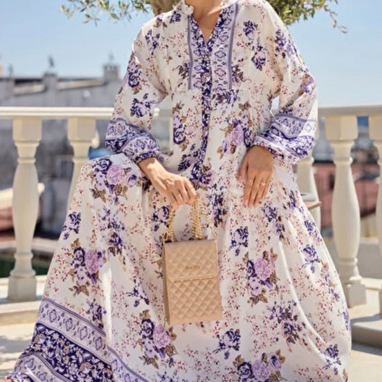 Summer Floral Patterned Hijab Dress