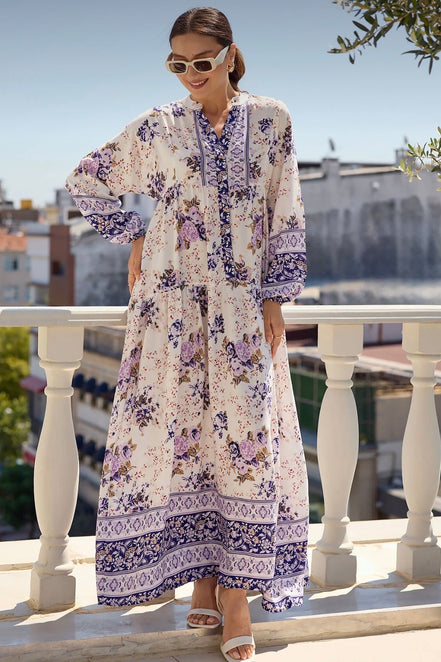 Summer Floral Patterned Hijab Dress