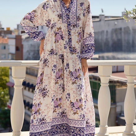 Summer Floral Patterned Hijab Dress