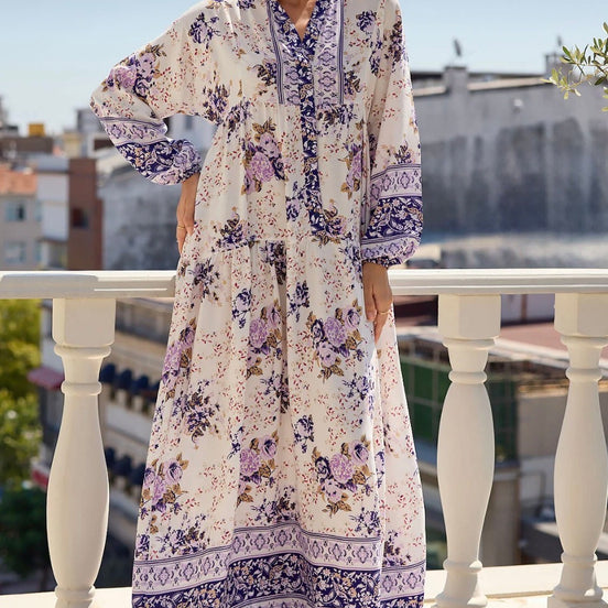 Summer Floral Patterned Hijab Dress
