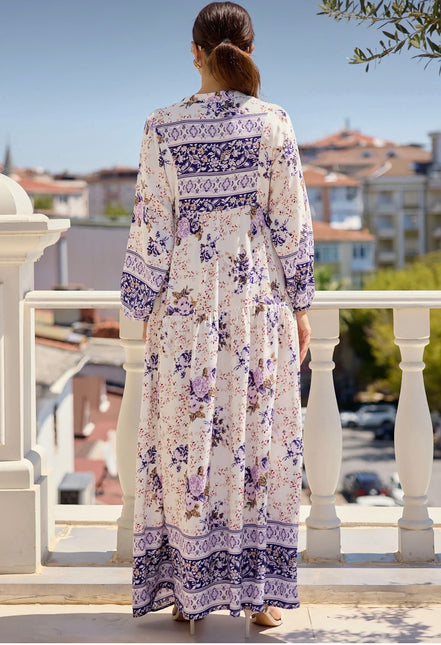 Summer Floral Patterned Hijab Dress