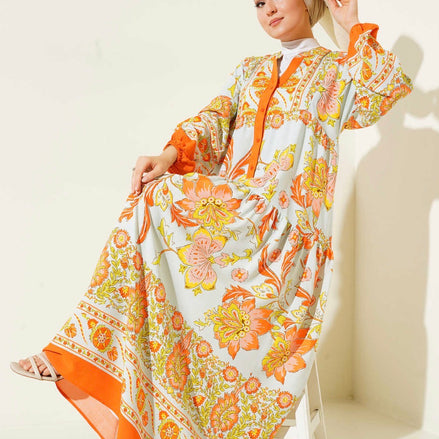 Summer Floral Patterned Hijab Dress
