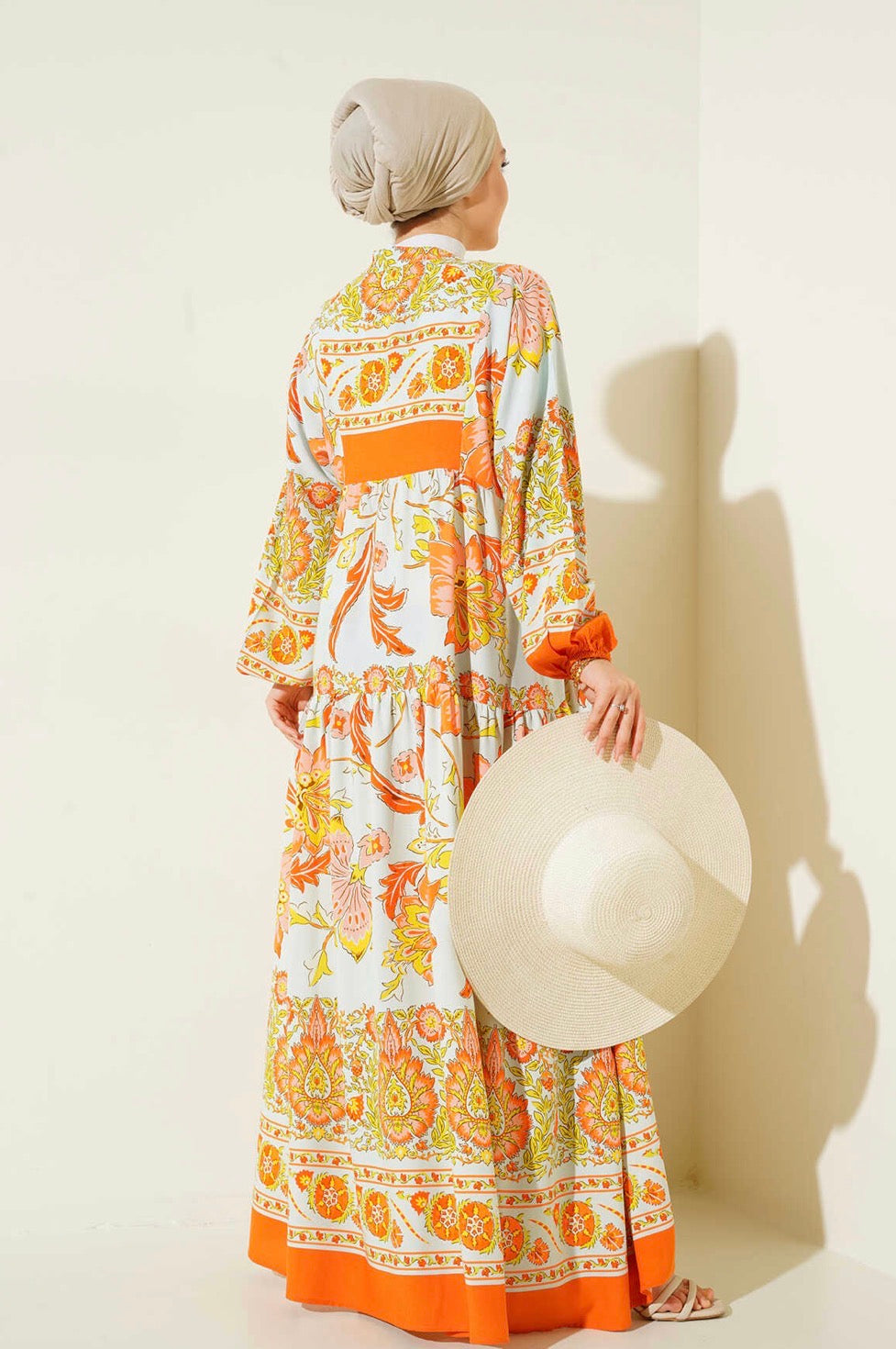 Summer Floral Patterned Hijab Dress