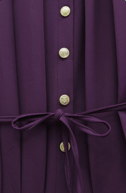 Crepe Pleated Buttoned-Up Skirt Set