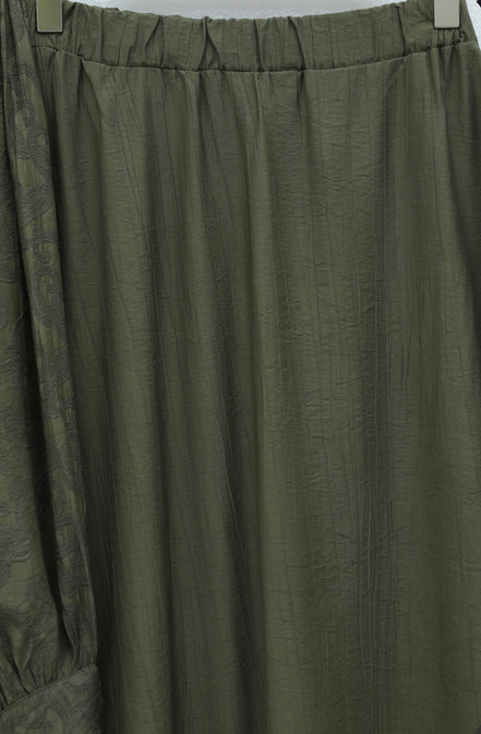 Jacquard Suit with Stone Embellished Buttoned Waistband and Skirt