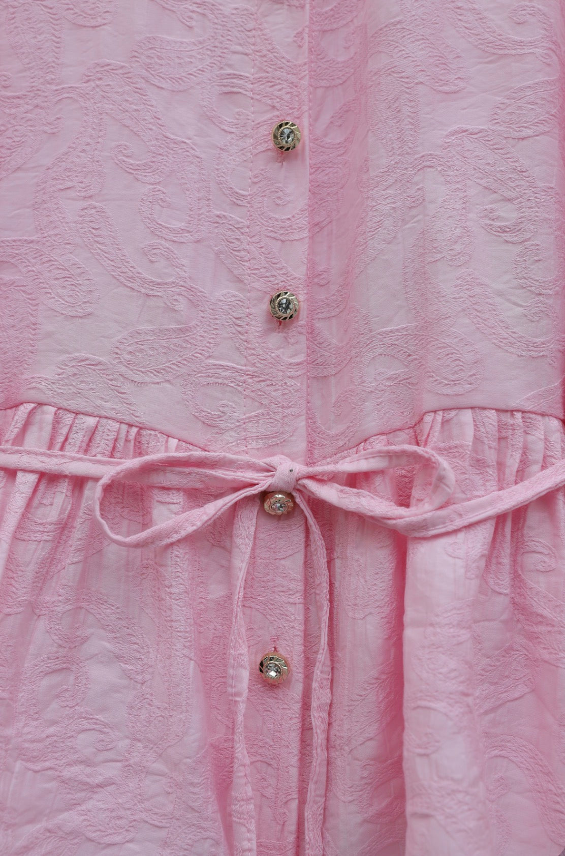 Dusty Pink Jacquard Peplum Skirt Set