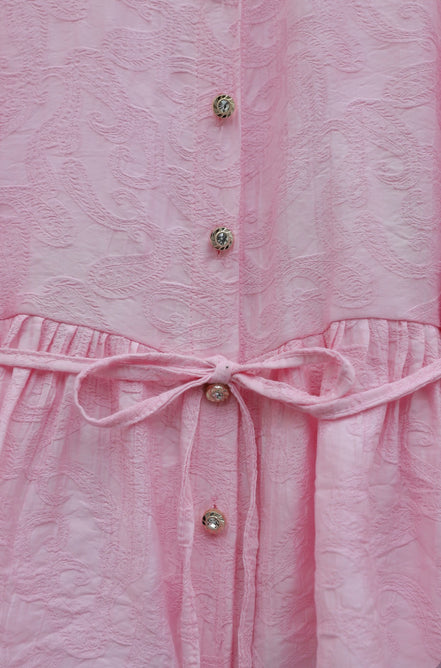 Dusty Pink Jacquard Peplum Skirt Set