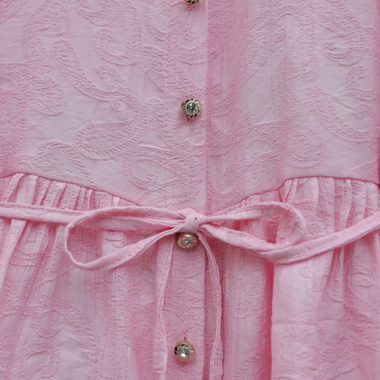 Dusty Pink Jacquard Peplum Skirt Set