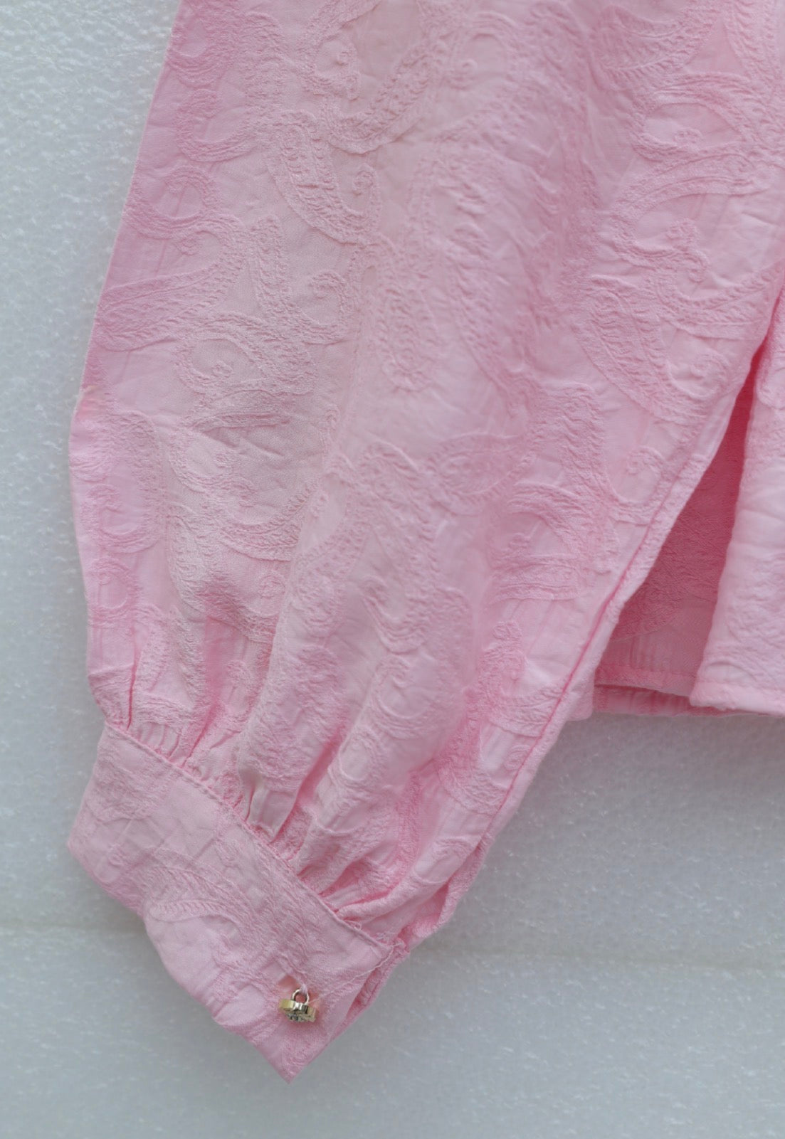 Dusty Pink Jacquard Peplum Skirt Set